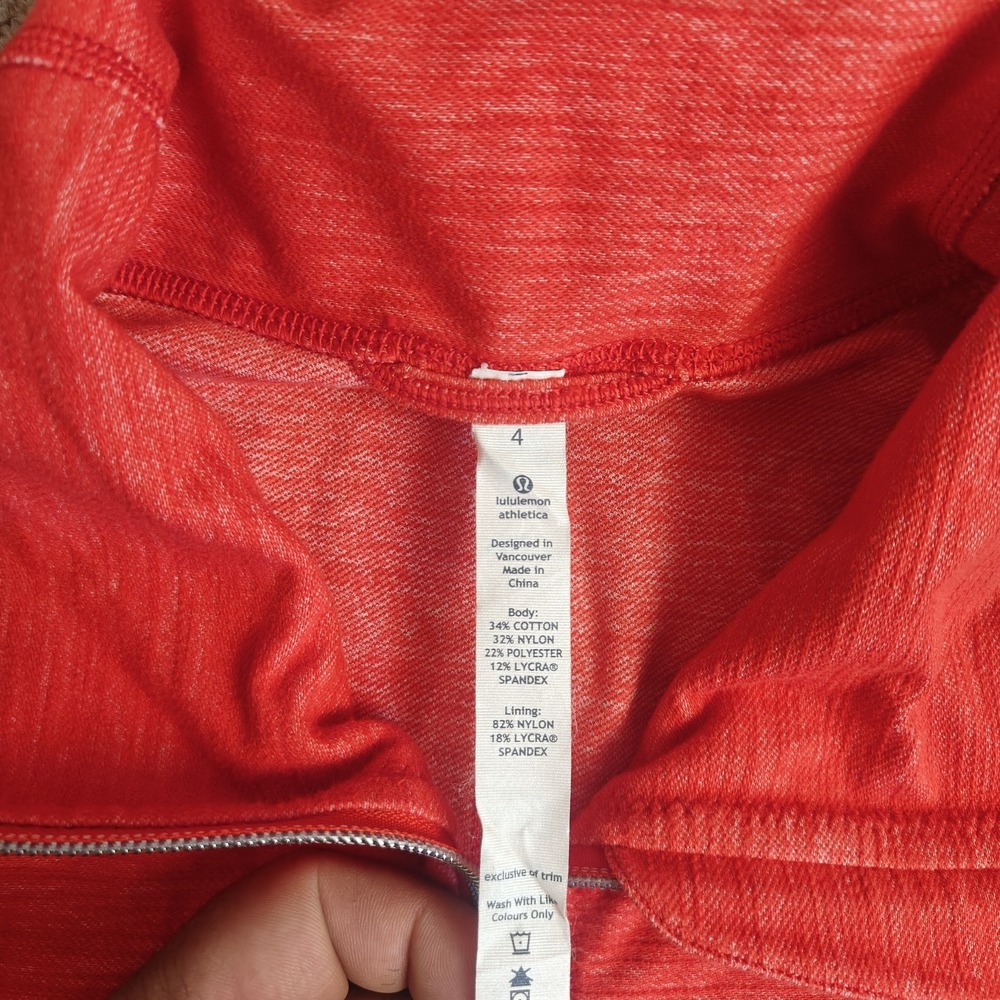 Lululemon Define Full Zip Jacket Heathered Red Orange Womens Size 4 Activewear - Picture 8 of 11